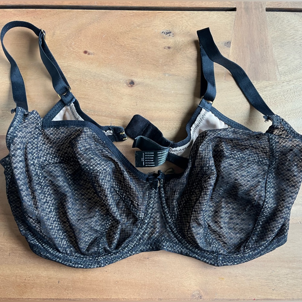 PANACHE, Envy Side Support Balconette Bra, 36F, Black